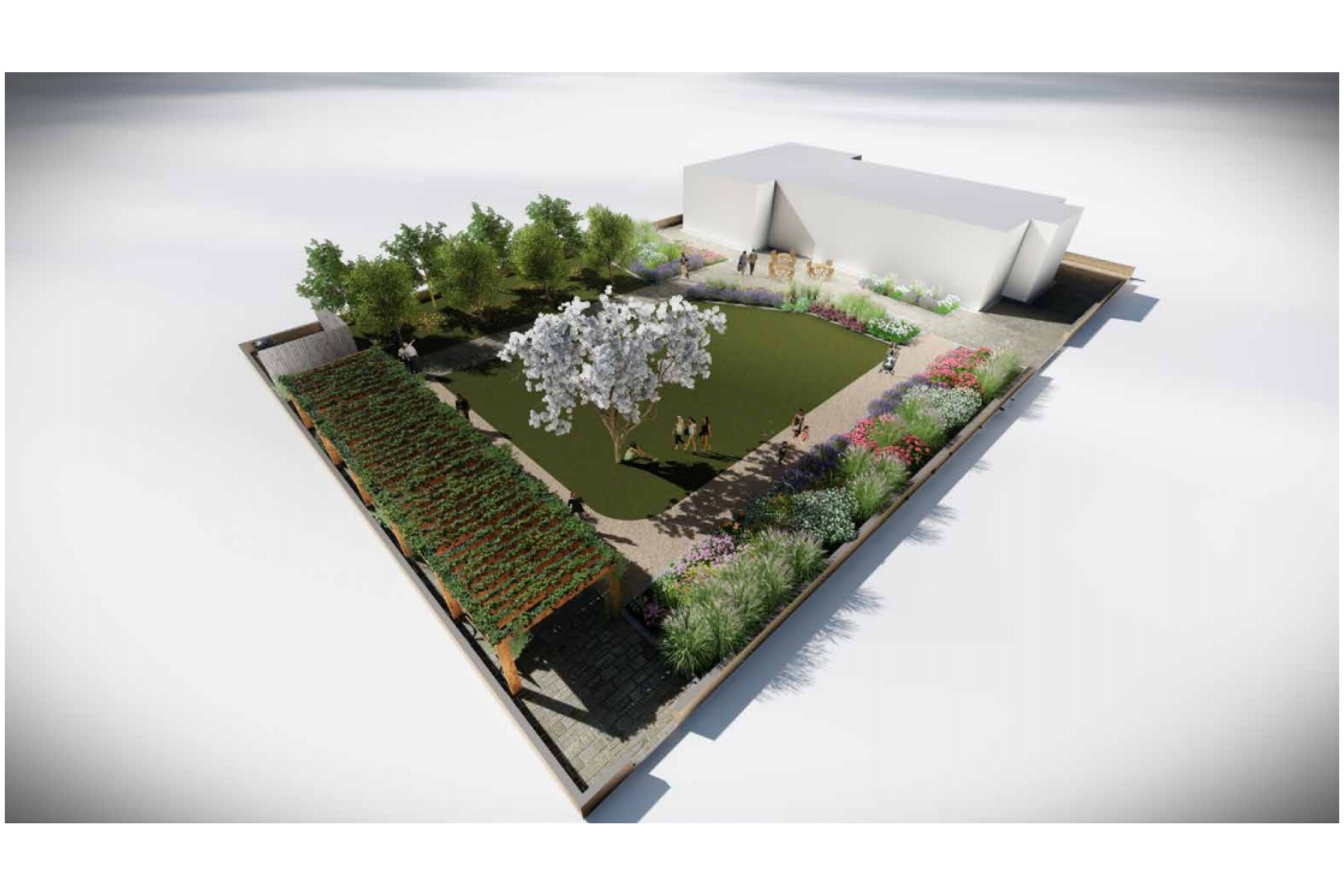 Aerial View of the Community Garden Proposals from Bardowie Street Looking North East by LUC