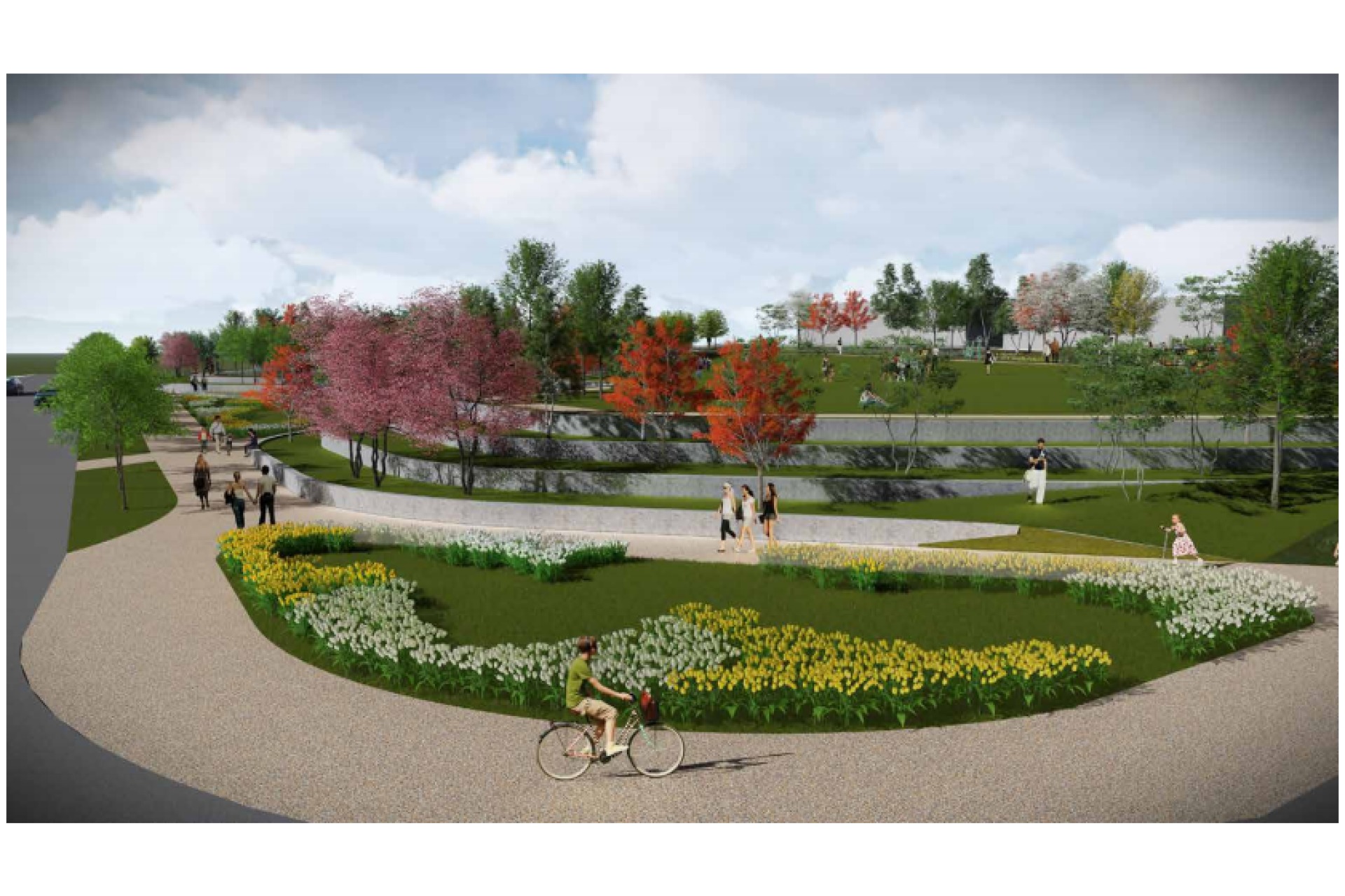View of the Community Park Proposals from Stonyhurst Street and Hobart Street Corner by LUC 