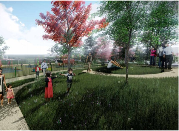 View of the Play Park Proposals Looking East by LUC